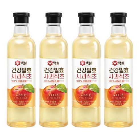 백설 건강발효 사과식초, 800ml, 4개