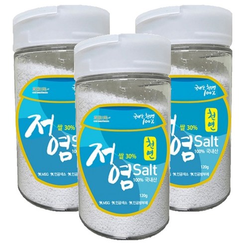 화홍유록 천연 쌀 30% 저염소금, 120g, 3개