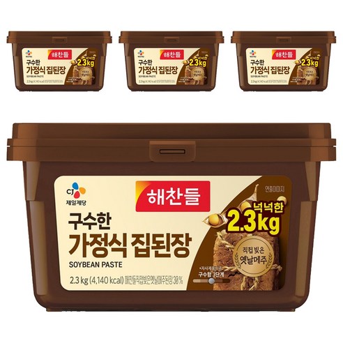 해찬들 구수한 가정식 집된장, 2.3kg, 4개