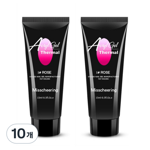 스위스녹스 셀프 네일 인조 손톱 연장 재료 온도 열 반응 폴리젤 15ml, 로즈, 10개