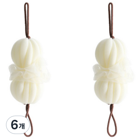 쭉쭉 늘어나 플라워 슬링 샤워볼 때수건, 화이트, 1개입, 6개