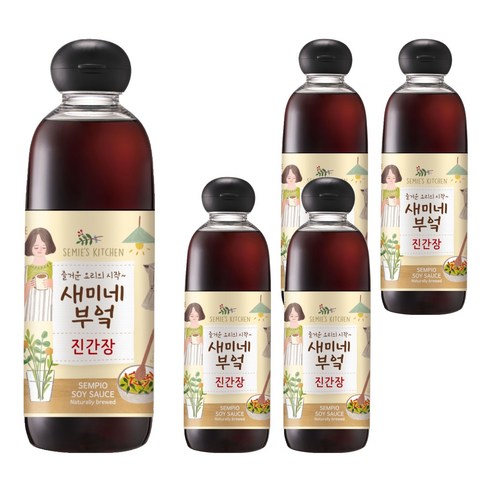 샘표 새미네부엌 진간장, 830ml, 5개