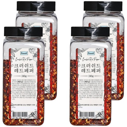 foodi 크러쉬드 레드페퍼, 240g, 4개