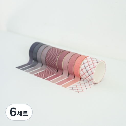 케이트가든 컬러 데코 마스킹테이프 10색 세트, 핑크, 6세트