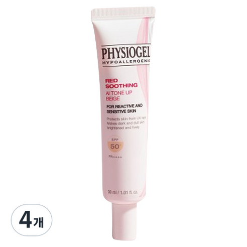 피지오겔 레드 수딩 AI 톤업 썬스크린 베이지 SPF50+ PA++++, 30ml, 4개