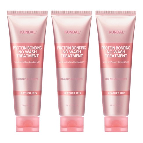 쿤달 프로틴 데미지 케어 노워시 트리트먼트 레더아이리스향, 130ml, 3개