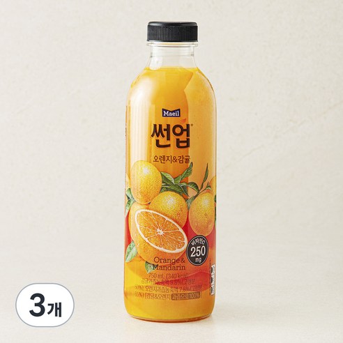 썬업 오렌지&감귤 주스, 3개, 750ml