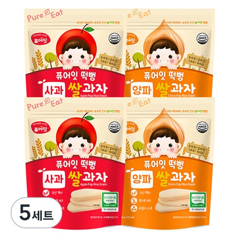 퓨어잇 사과떡뻥 2p + 양파떡뻥 2p, 사과, 양파, 5세트