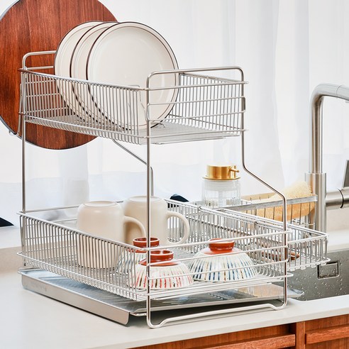 주방에 감성을 더하는 올스텐 자동물빠짐 식기건조대