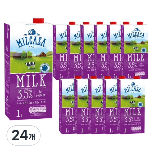 MLEKPOL 밀카사 멸균우유 3.5%, 1L, 24개