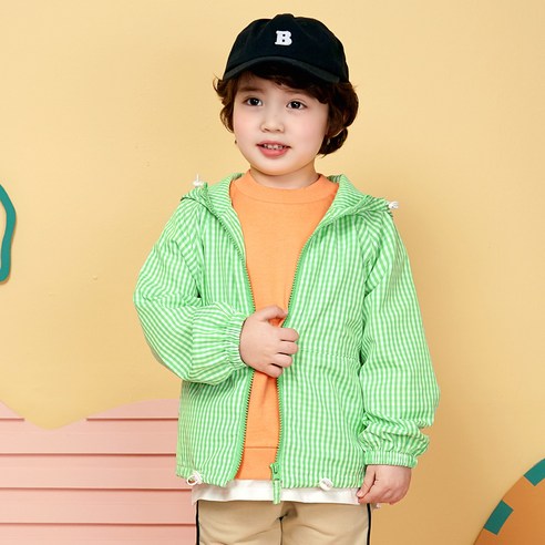 아동용 찰리체크 바람막이 점퍼