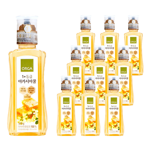 올가홀푸드 1+등급 아카시아꿀, 500g, 10개