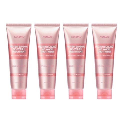 쿤달 프로틴 데미지 케어 노워시트리트먼트 바이올렛뮤게향, 4개, 130ml