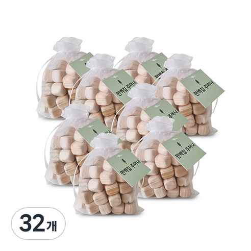 편백아트 편백칩 방향 주머니 소, 45g, 32개