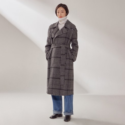 티렌 여성용 어깨 단추장식 울 블렌드 코트 L204MWCA56