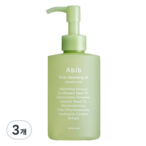 아비브 포어 어성초 오일워시 클렌징 오일, 200ml, 3개