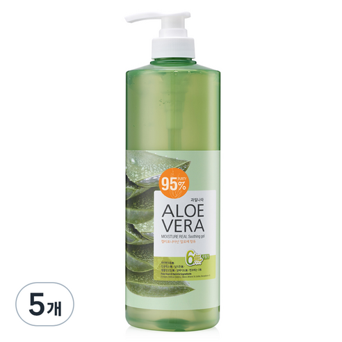 과일나라 알로에베라 모이스처 리얼 수딩젤, 1000ml, 5개