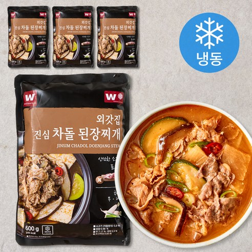 전자레인지 외갓집 진심 차돌 된장찌개 (냉동), 4개, 600g