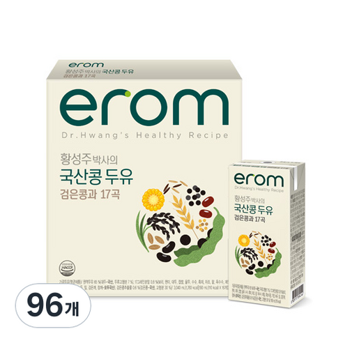 이롬 황성주 박사의 두유 검은콩 고칼슘, 190ml, 96개