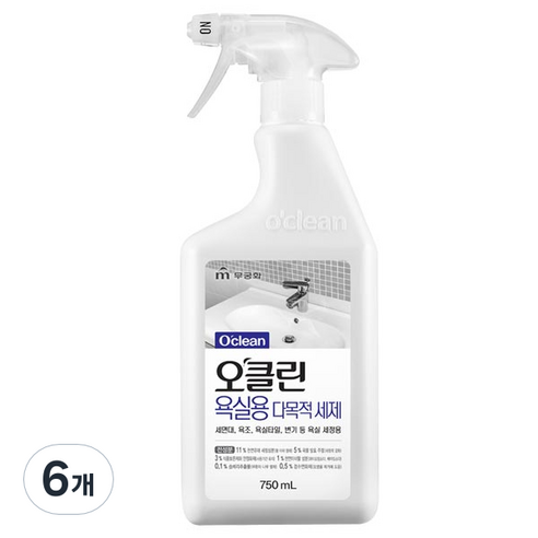 오클린 욕실용 다목적 세제, 750ml, 6개