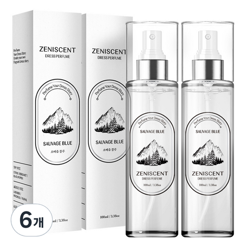 제니센트 섬유탈취제 소바쥬블루, 100ml, 6개