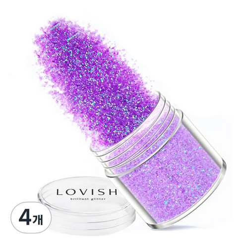 러비쉬 프리미엄 네일 글리터 10g, LVS-042 바이올렛사파이어, 4개
