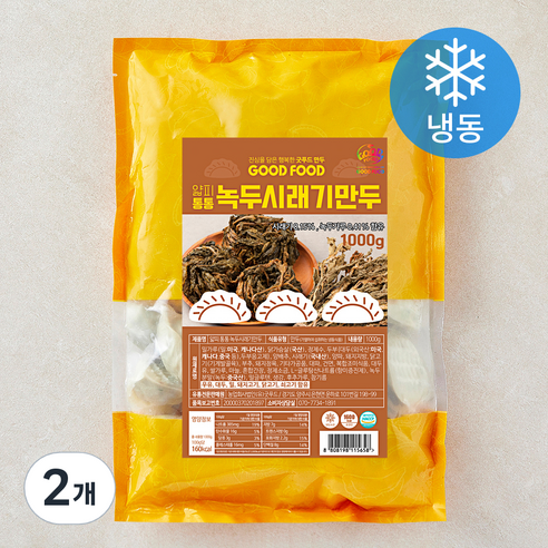 굿푸드 얇피통통 녹두 시래기 만두 (냉동), 1kg, 2개
