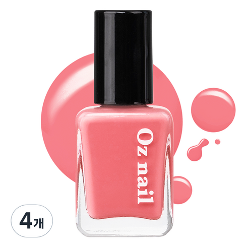 오즈네일 샤인 무드 네일 컬러 매니큐어, NE02 스윗피치, 8ml, 4개