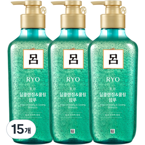 려 청아 딥클렌징 쿨링 샴푸, 15개, 550ml