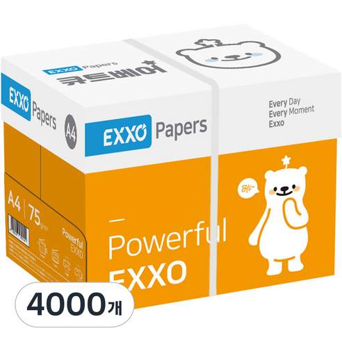 엑소 큐트베어 복사용지, A4, 4000개
