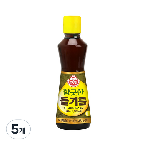 오뚜기 향긋한 들기름, 160ml, 5개