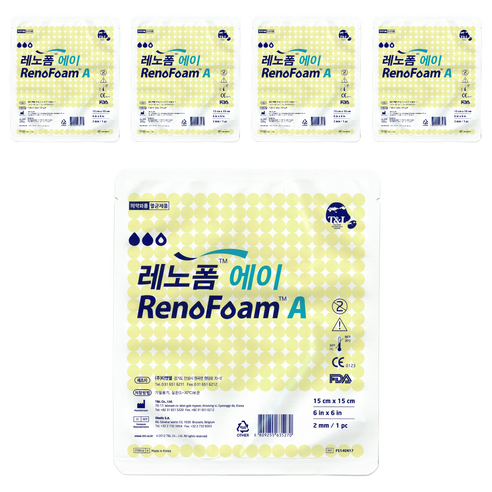 레노폼 A 드레싱폼 습윤밴드 2mm, 1개입, 5개