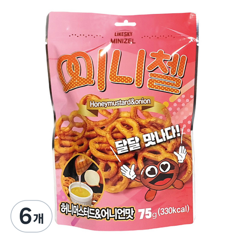 하늘처럼 미니 프레첼 허니머스터드 앤드 어니언, 6개, 75g