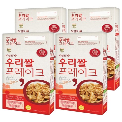씨알로 우리쌀프레이크 시리얼, 4개, 490g