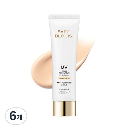 미샤 세이프 블록 RX 커버 톤업 선크림 SPF50+ PA++++, 50ml, 6개