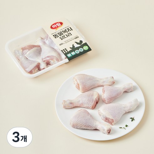하림 동물복지 깨끗한농장 인증 닭다리 (냉장), 3개