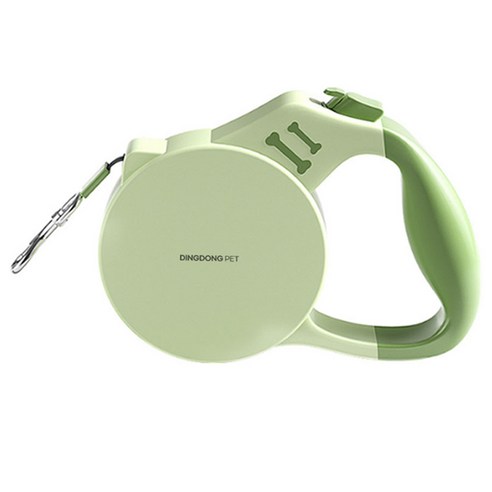 딩동펫 반려동물 파스텔 라운드 원터치 반사 자동 리드줄, 그린, 1개