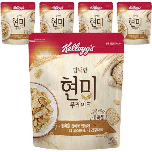 켈로그 담백한 현미 푸레이크 시리얼, 550g, 5개