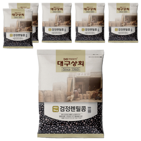 대구상회 검정렌틸콩, 2kg, 6개