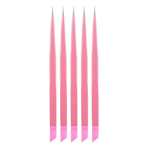 꾹꾹이 네일핀셋, 핑크, 5개