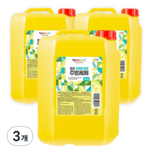 탐사 상큼한 레몬 주방세제, 14kg, 3개