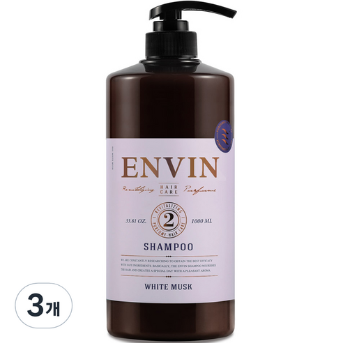 앙방 약산성 퍼퓸 헤어케어 샴푸 화이트머스크, 1000ml, 3개