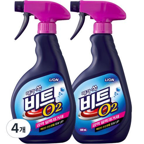 비트 비트 오투 폼 스프레이 강력 얼룩 제거제, 4개, 500ml