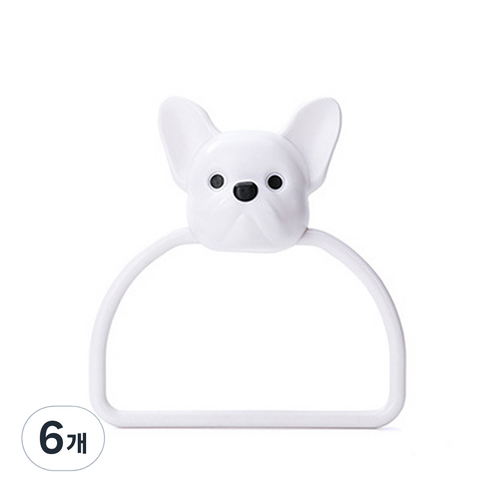 큐티포인트링 수건걸이, 도그, 6개