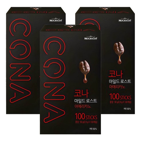 CONA 마일드로스트 원두커피스틱, 0.9g, 100개입, 3개