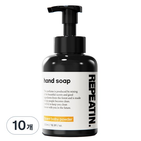리피트인 핸드워시 베이비파우더향, 10개, 500ml