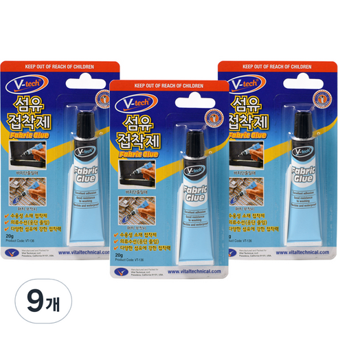 Vtech 섬유 접착제 20g, 9개