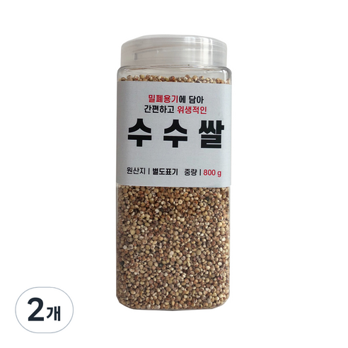 대한농산 통에담은 수수쌀, 800g, 2개