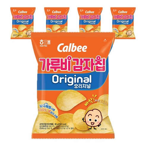 가루비 감자칩 오리지널, 96g, 5개
