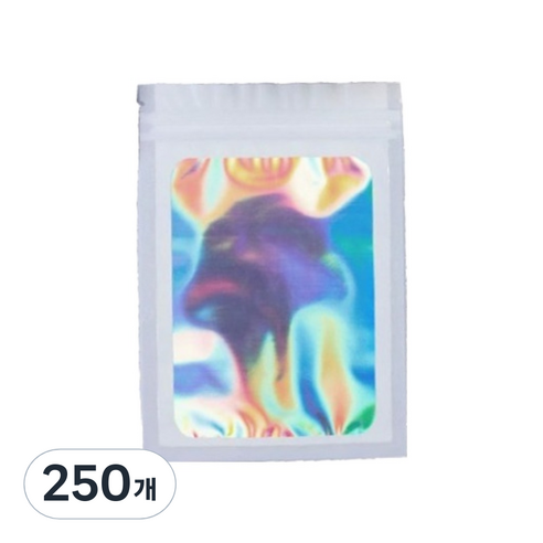 올하이 컬러풀 오로라 다용도 OPP 소품 포카 포장 지퍼백 슬리브 포장봉투 7.5 x 10 cm, 250개, 화이트